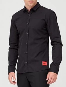 Hugo Boss Ero 3 Red Patch Logo Shirt Black Size 2XL Men