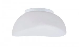 Flush Ceiling 3 Light E27, Polished Chrome, Frosted White Glass