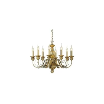 Ideal Lux Dora - 8 Light Chandelier Antique Brass Finish, E14