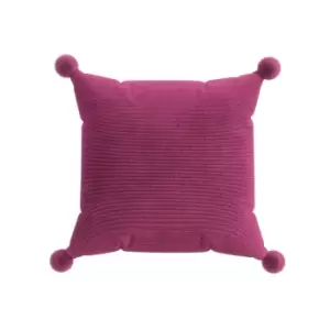 Helena Springfield Pom Pom Cushion 45cm x 45cm, Fuchsia