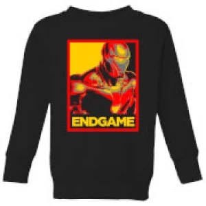 Avengers Endgame Iron Man Poster Kids Sweatshirt - Black - 11-12 Years