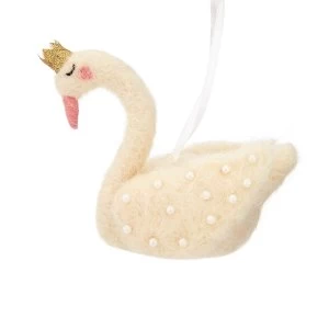 Sass & Belle Freya Swan Felt Hanging Decoration