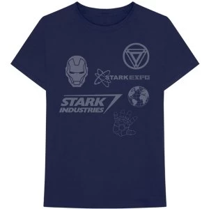 Marvel Comics - Iron Man Stark Expo Mens Medium T-Shirt - Navy Blue