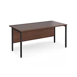 Rectangular Straight Desk Walnut Wood H-Frame Legs Black Maestro 25 1600 x 800 x 725mm