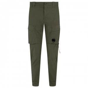 CP COMPANY Garment Dyed Stretch Sateen Cargo Pants - Olive 665