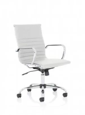 Nola Medium Back White Soft Bonded Leather Executive Chair