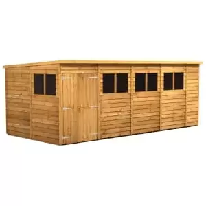 Power Sheds 18 x 8ft Double Door Pent Overlap Dip Treated Shed