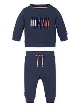 Tommy Hilfiger Baby Boys Flag Tracksuit Outfit, Navy, Size 9-12 Months