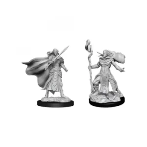 Magic the Gathering Unpainted Miniatures (W14) Elf Fighter & Elf Cleric