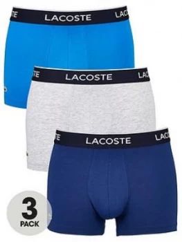 Lacoste Three Pack Trunk, Blue/Grey, Size L, Men