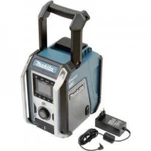 Makita DMR115 Workplace radio DAB, DAB+ AUX, Bluetooth, USB splashproof, shockproof Turquoise, Black, Silver