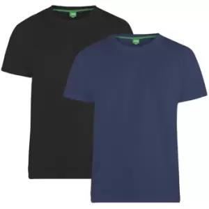 Duke Mens Fenton D555 Round Neck T-Shirts (Pack Of 2) (XL) (Black/Navy)