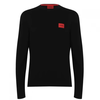 Hugo Boss San Cassius Red Patch Logo Knitted Jumper Black Size L Men