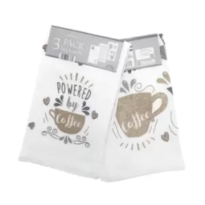 Country Club Velour Tea Towel Coffee 3 Pack