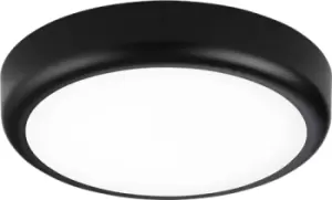 KnightsBridge 230V IP65 9W CCT Adjustable LED Bulkhead C/W Black Trim