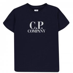 CP COMPANY Junior Boys Goggle Logo T Shirt - Navy 888