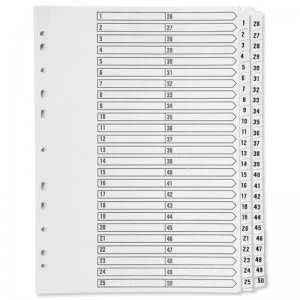 Qconnect A4 1-50 Mylar Index 05501/cs55