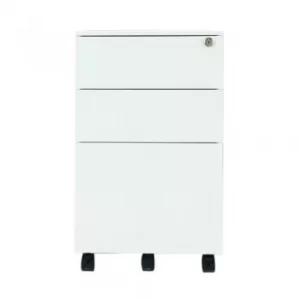 First Steel Under Desk Pedestal 3 Drawer White KF98514