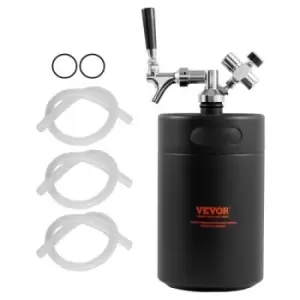 VEVOR Beer Growler Tap System, 170Oz 5L Mini Keg, 304 Stainless Steel Pressurized Beer Growler, Keg Growler with Pressure Display, CO2 Regulator Fauce