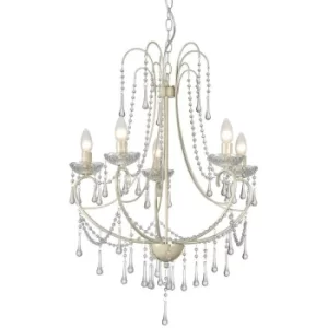 Romance 5 Light Multi Arm Chandeliers Ivory