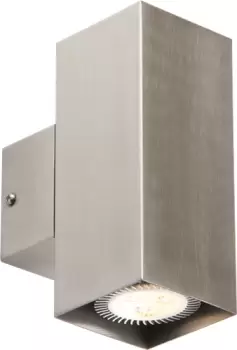 KnightsBridge IP20 230V 2x35W max. GU10 Stainless Steel Wall Light