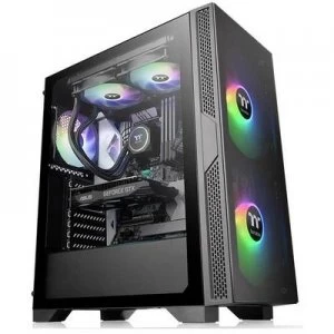 Thermaltake Versa T25 TG Midi tower PC casing Black Built-in fan, Window, Dust filter