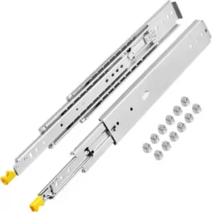 Drawer Slides with Lock, 1 Pair 32 inch, Heavy-Duty Industrial Steel up to 500 lbs Capacity, 3-Fold Full Extension, Ball Bearing Lock-in & Lock-Out,