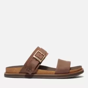 Timberland Mens Amalfi Vibes Leather Double Strap Sandals - Dark Brown - UK 10