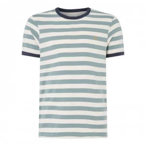 Farah Vintage Belgrave Striped T Shirt - Clay 346