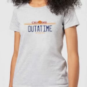 Back To The Future Outatime Plate Womens T-Shirt - Grey - 3XL