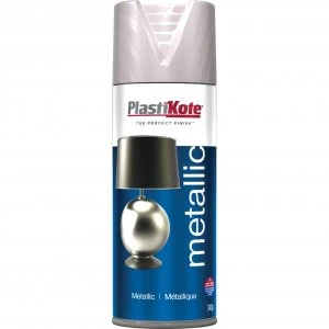 Plastikote Metallic Aerosol Spray Paint Nickel 400ml