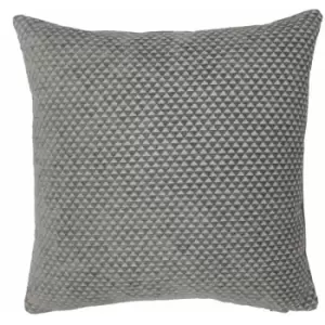 Silver Geometric Cushion Cover - Grey - Homescapes