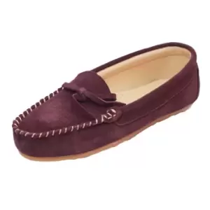 Eastern Counties Leather Womens/Ladies Suede Moccasins (8 UK) (Plum)