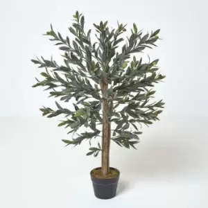 Green Olive Tree Artificial Plant with Pot, 90cm - Green - Homescapes