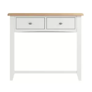 Kettle Interiors Two Tone Oak & White Console Table With Low Shelf