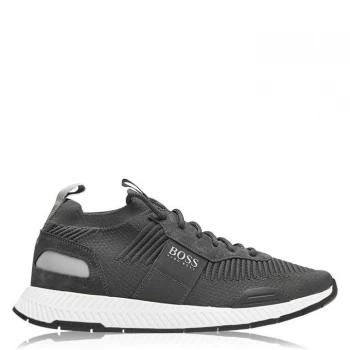 Hugo Boss Titanium Knit Runner Trainers Grey 021 Men