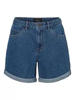 VERO MODA High Waisted Shorts Women Blue