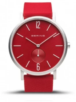 Bering True Aurora Red Rubber Strap Red Dial 16940-509 Watch