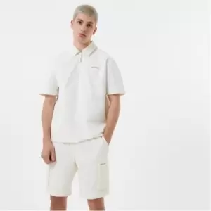 Jack Wills Tech Short Sleeve Zip Shirt - Cream