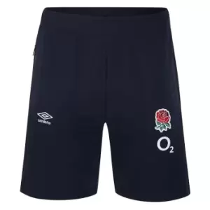 Umbro England Rugby Fleece Shorts 2023 2024 Adults - Blue