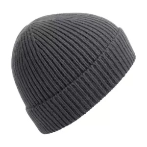 Beechfield Engineered Knit Ribbed Beanie (One Size) (Graphite Grey)