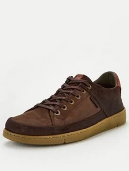 Barbour Bilby Leather Longline Cupsole Trainers - Brown, Size 10, Men