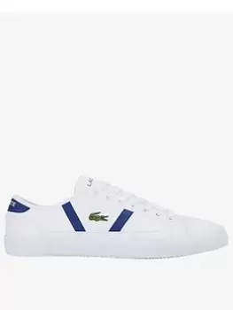 Lacoste Sideline 0722 Trainers, White/Blue, Size 7, Men