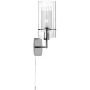 Searchlight Duo 1 - 1 Light Glass Shade Wall Light Chrome, E14