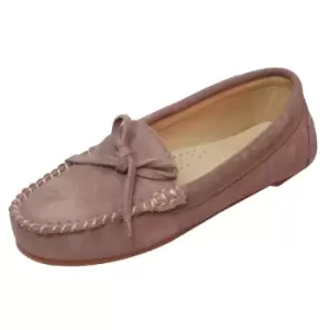 Eastern Counties Leather Womens/Ladies Suede Moccasins (3 UK) (Mink)