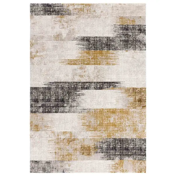 Asiatic Kuza 160X230Cm Lines Gold Rug KUZA1602300013