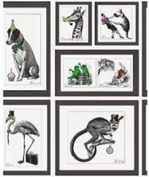 Holden Decor Mad Dogs Framed Animals Wallpaper