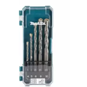 Makita - D-72877 5 Piece Straight Shank TCT Masonry Drill Bit Set 4 5 6 8 10mm