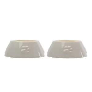 Scruffs Icon 2pc Long Eared Bowl Set Light Grey - 20/21cm