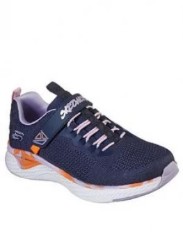 Skechers Girls Solar Fuse Trainers - Navy, Size 1.5 Older